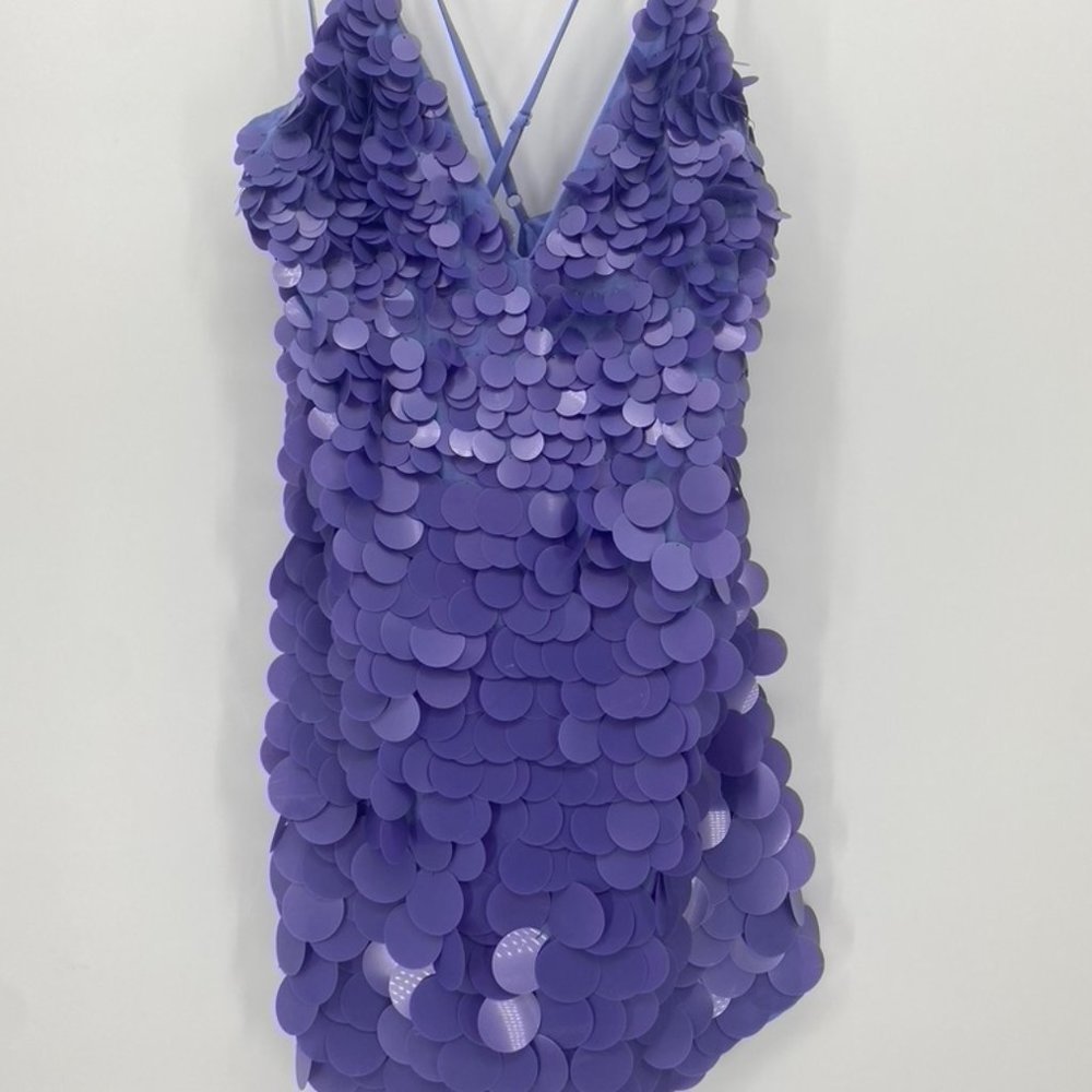 ASOS Desgin Cami Mini Dress Purple Disco Sequin